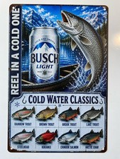 Busch Light Reel In A Cold One Sign - Busch Light Beer - Cold Water Classics picture