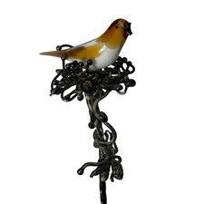 Mini Glass Western Tanager Bird in  Nest Hand-blown Decorative picture