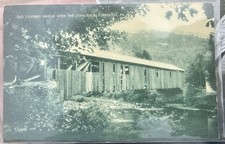VINTAGE POSTCARD OLD COVERED BRIDGE LOYALSOCK CREEK FORKSVILLE PA picture