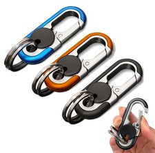Men’s Car Key Chain 3PCS Stainless Steel Double Ring Personalized Keychain picture