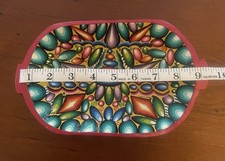 Ecuadorian Wooden Dish Hand Painted Made In Ecuador Hand Painted picture