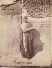 1880 Cloth Merchant Egypt Marchand d’etoffes Arabes Luigi Fiorillo Albumen Photo picture