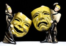 Ceramic Arts Studio Harrington Ophelia & Hamlet Comedy Tragedy Wall Pockets 1950 picture
