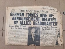 German Forces Give Up World War II 1945 Saginaw Michigan Newspaper picture