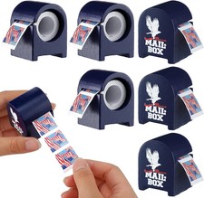 6 Pcs Wooden Stamp Roll Dispenser Wood Postage Stamp Dispenser for Roll of 100 H picture