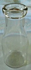 VINTAGE KBM CO. EMBOSSED CLEAR GLASS ROUND  MILK BOTTLE 1 PINT BARBERTON OHIO picture
