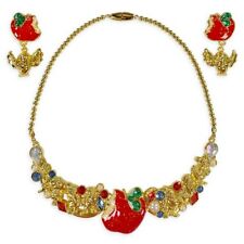 Disney Store Snow White Costume Jewelry Set Apple Princess Necklace Earrings NWT picture