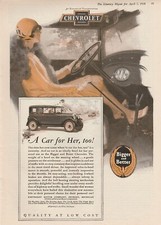 1928 Chevrolet Flapper Girl A Car For Her Too COLOR Original Gilded Age Print Ad picture