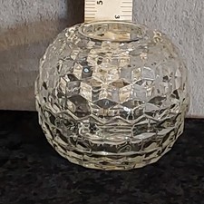 Vintage Clear Glass Diamond Point Fairy Lamp 3-Piece Set Votive Candle Holder picture