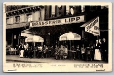 Vintage RPPC Brasserie Lipp Paris France 1953 Postcard Balzar Cafe picture