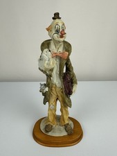 Vintage Hobo Clown Resin Figurine Statue Holding Dog 10