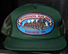 Vintage 1986 Pennsylvania Farm Show Harrisburg Horse Mesh Trucker Hat picture