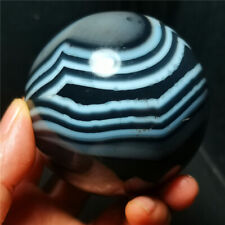 TOP 434G Natural Polished Banded Agate Crystal Sphere Ball Healing WD897 picture