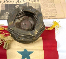 Original WW2 German Trench Art 88mm Flak Tank Gun Shell Ashtray 1942 Marked AUE picture