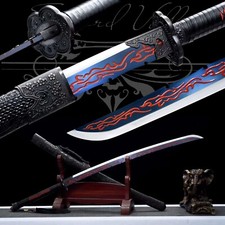 108cm Handmade Katana/Sharpened Sword/Fighting Master/Red Patterned Blade/Combat picture