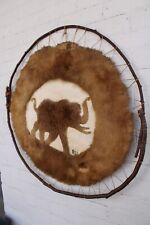 Vintage Hoop Beaver/skin Elephant Lg. Wall Art hand made Nice picture