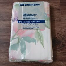Vintage Burlington Caress II 2 Standard Pillowcases Watercolor Floral New picture