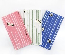 Japanese Gauze Tenugui Hand Towels 3-Piece Set Panda Pattern Made in Japan picture