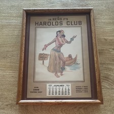 1959 Harold’s Club Calendar Pin Up Framed Art picture