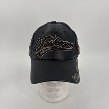 VTG TUSKEGEE Airman Leather Baseball Cap Hat Black  Never Forgotten 1941 Patches picture