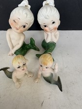 VTG Bradley Kenmar Mermaid S & P Shakers -Japan Florida  w 2 smaller matching picture