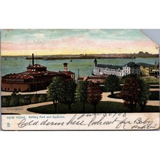 Raphael Tuck Postcard 3.5x5.5 Multi Fair Battery Park Aquarium NYC 1908 Antique picture