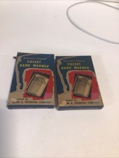 Vintage Peterson’s Peacock Pocket Hand Warmer With Box, Bag And Insert X2 picture