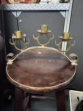 Vintage Brass Three Arm Candelabra Classic Brass Candleholder Set Of 2 Regency picture