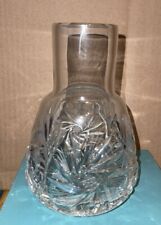 Vintage Clear Pressed Glass Pinwheel Tumble Up Decanter Bottom Missing Glass picture