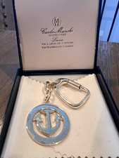 Carlo Marchi Sterling Silver 925 Anchor Carabiner Keychain In Box picture