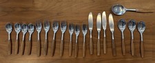 18 Pieces Dansk Fjord Germany Flatware Teak Handles, plus one Serving Spoon picture