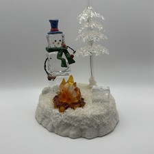 Snowman Campfire  Lighted Christmas Tree Decoration Roasting MarshmallowsTested picture