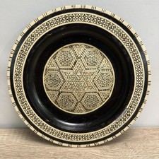 Vintage Inlaid Mother of Pearl Wood Plate 8