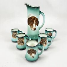 Taylor, Smith & Taylor Hunting Dog Tankard & Cup Set 6pc 1940s Vintage China picture