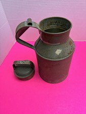 Vintage Antique Metal 2 Quart Cream Milk Can w Handle & Lid picture