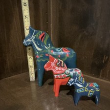 Vintage Swedish Dala Horses Authentic Hand-Painted Erik Pell & Nils Olsson Lot 3 picture