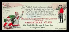 Equitable Savings & Loan Christmas Club Ink Blotter Bowling Green Ohio 1900s picture