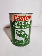 Vintage Castrol Grand Prix Motorcycle 2 Stroke SAE30 Motor Oil Can Sealed picture