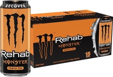 Monster Rehab Peach Tea + Energy 15.5 Ounce | Energy Iced Tea, Pack of 15 picture