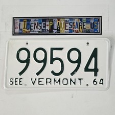 1964 Vermont License Plate 🔥 Original Vintage See VT Tag 99594 picture
