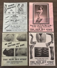 Lot 4 Vintage New Jet Strip Lennox CA Strip Club Promotional Advertising Flyers picture
