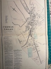 Map of Chatham Village, NY from 1873 atlas - double spread picture