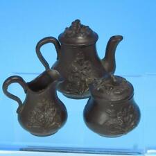 3 Piece Terra Cotta Childs Teaset - Teapot, Creamer, Covered Sugar Bowl picture