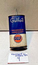 Vintage GULF 4oz Gulfoil household lubricant oil can petroleum advertising picture