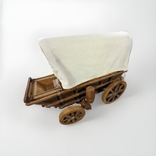 Vintage Handcrafted Conestoga Covered Wagon Table Lamp Working Western Decor picture