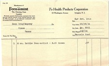 1924 Feen-a-mint chewing gum laxative billhead picture