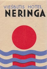 Viesbutis Hotel Neringa Lithuania Vintage Luggage Label picture