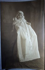 Rare G Pierson Muskogee OK Portrait Baby photo Victorian Christening Gown 1890 picture