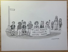 Original New Yorker cartoon “Last-Minute Halloween Costume Parade” By Joe Dator  picture
