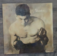1920s CUBAN CUBA ROMEO Y JULIETA BOXING CIGAR PHOTO CARD 3.5 x 3.5 INCHES picture